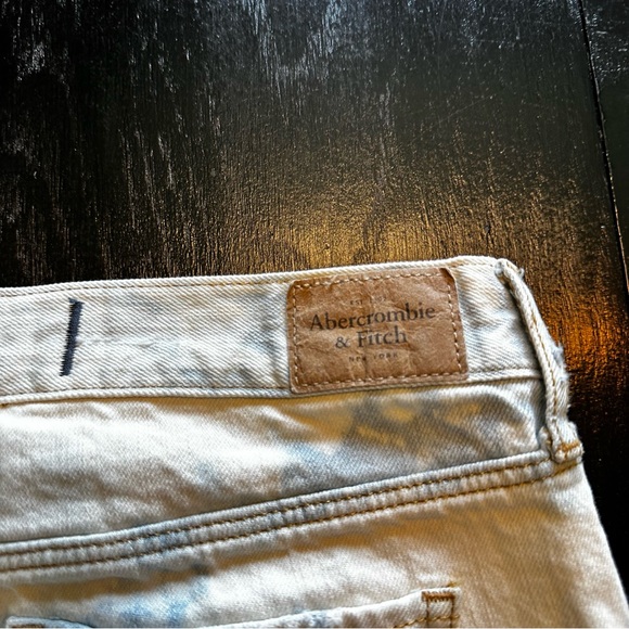 Abercrombie and Fitch Size 0 Size 25 Cream and Blue Skinny Denim Club Party - Picture 10 of 11